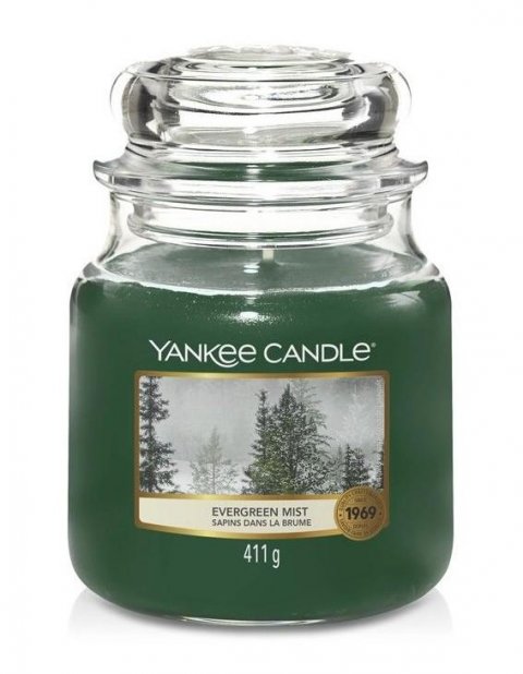 neuveden: YANKEE CANDLE Evergreen Mist svíčka 411g