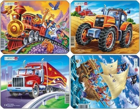 neuveden: Puzzle MINI - MIX-piráti,traktor,truck,vlak/8 dílků (4 druhy)