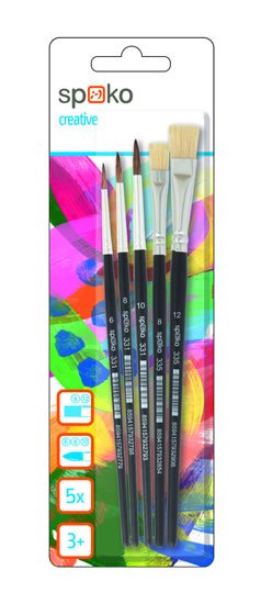 neuveden: Sada školních štětců, mix druhů a velikostí- 5 ks