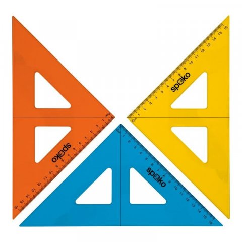 neuveden: Spoko trojúhelník s ryskou 16 cm - mix barev