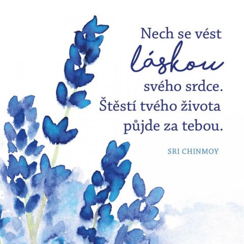 Chinmoy Sri: Korkový podtácek s citátem - Nech se vést láskou svého srdce. Štěstí tvého 