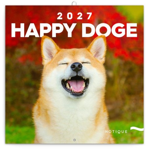 : Kalendář 2027 poznámkový: Happy Doge, 30 x 30 cm