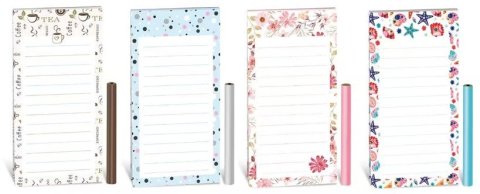 neuveden: Magnetický blok 7 x 14 cm s tužkou 60l. mix 3