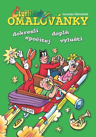 Němeček Jaroslav: Čtyřlístek - Omalovánky: dokresli, spočítej, doplň, vylušti (zelená)