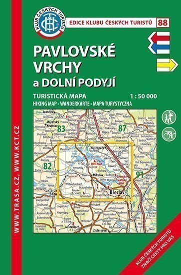 neuveden: Pavlovské vrchy a Dolní Podyjí 1:50 000/KČT 88 Turistická mapa