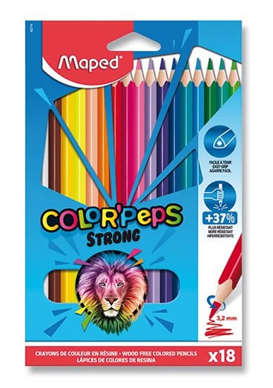 neuveden: Maped - Bezdřevé pastelky Color´Peps Strong 18 ks neuveden: Maped - Bezdřevé pastelky Color´Peps Strong 18 ks