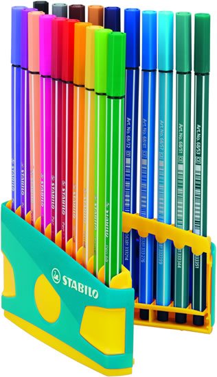 neuveden: Fixy STABILO Pen 68 sada 20 ks ColorParade/Tyrkysové pouzdro