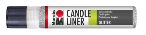 neuveden: Marabu Candle Liner na svíčky - glitrový stříbrný 25 ml