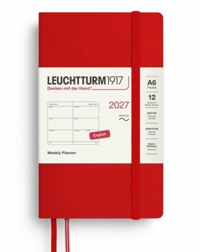 -: Týdenní plánovač Cherry, Pocket A6 2027, Softcover, anglicky
