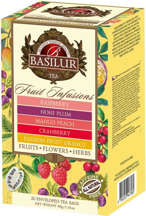 neuveden: BASILUR Fruit Infusions Assorted Vol. III. přebal 20 gastro sáčků