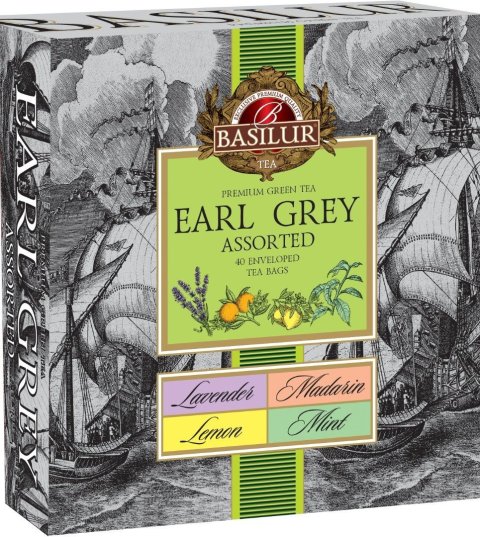 neuveden: BASILUR Earl Grey Green Assorted přebal 40 gastro sáčků