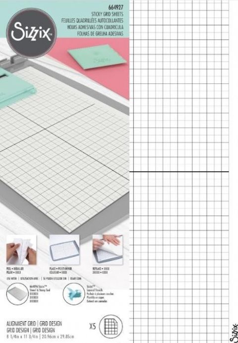 neuveden: SIZZIX Samolepicí listy s mřížkou 5 ks