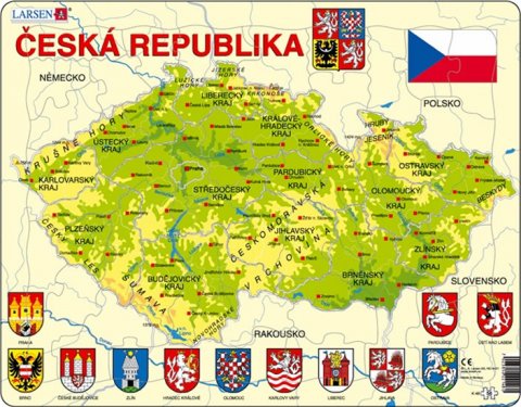 neuveden: Puzzle MAXI - Mapa Česká republika/56 dílků