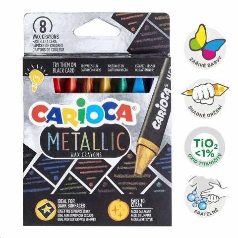 neuveden: Carioca voskovky trojhranné Metallic - 8 ks