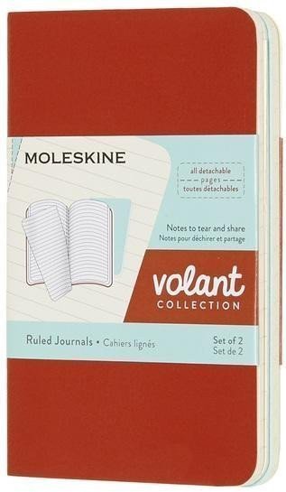 neuveden: Moleskine: Volant zápisníky linkovaný oranžový modrý XS