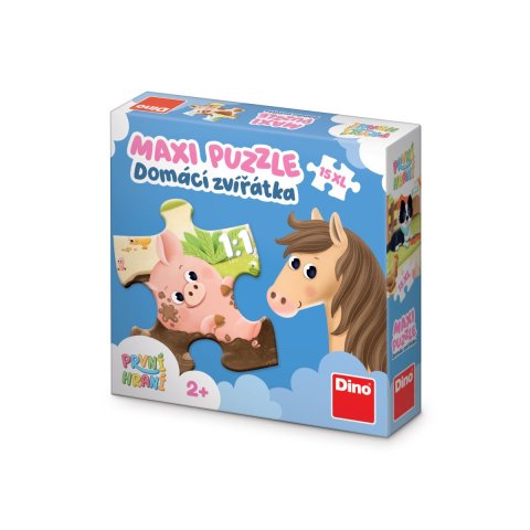 -: Puzzle MAXI První hraní: Domácí zvířata 15 dílků