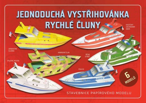 neuveden: Jednoduchá vystřihovánka rychlé čluny - Stavebnice papírového modelu