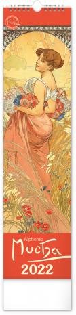 neuveden: Kalendář 2022 nástěnný: Alfons Mucha, 12 × 48 cm
