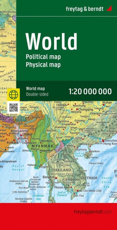 neuveden: Mapa světa 1:20.000.000 / politická - fyzická, složená mapa