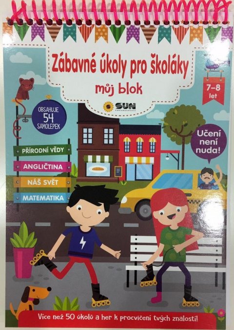 neuveden: Zábavné úkoly pro školáky 7-8 let - Můj blok plný úkolů a samolepek