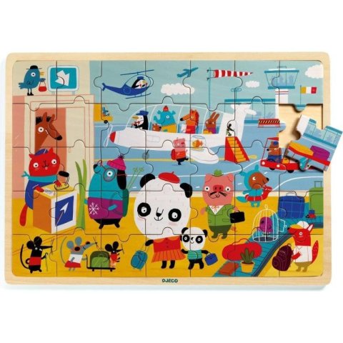 neuveden: Djeco Dřevěné puzzle letiště