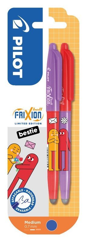 : Gumovací roller FriXion Ball 07, Friends Ltd., R., BL, 2ks, červená/ fialov