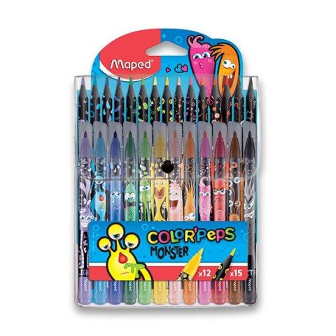 neuveden: Maped Sada Color´ Peps Monster Fixy 12ks + 15ks pastelek neuveden: Maped Sada Color´ Peps Monster Fixy 12ks + 15ks pastelek