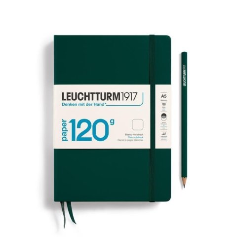 neuveden: Leuchtturm1917 Zápisník 120G Forest Green Medium A5 čistý