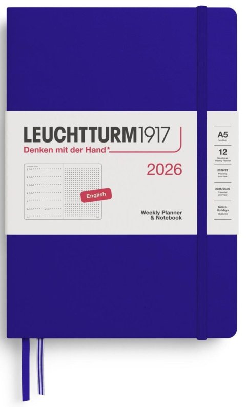neuveden: Weekly Planner & Notebook 2026 Medium (A5) Ink - tečkovaný neuveden: Weekly Planner & Notebook 2026 Medium (A5) Ink - tečkovaný