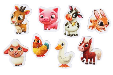 neuveden: Domácí zvířátka: naučné puzzle 8 zvířátek: 16 dílků neuveden: Domácí zvířátka: naučné puzzle 8 zvířátek: 16 dílků