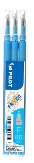 neuveden: PILOT náplň FriXion 05 světle modrá -sada 3ks