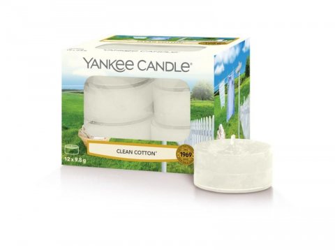 neuveden: YANKEE CANDLE Clean Cotton svíčka 9,8g čajová 12ks