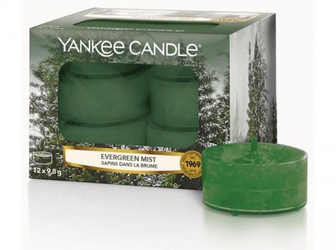 neuveden: YANKEE CANDLE Evergreen Mist svíčka 9,8g čajová 12ks
