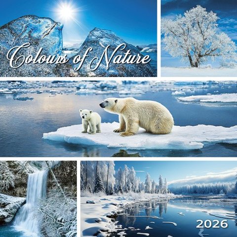 neuveden: Kalendář 2026 Colours of Nature, nástěnný, 33 x 33 cm