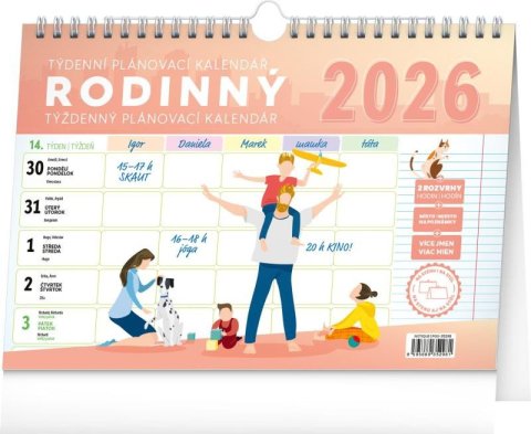 neuveden: Kalendář 2026 Rodinný, plánovací, s háčkem, 30 x 21 cm neuveden: Kalendář 2026 Rodinný, plánovací, s háčkem, 30 x 21 cm
