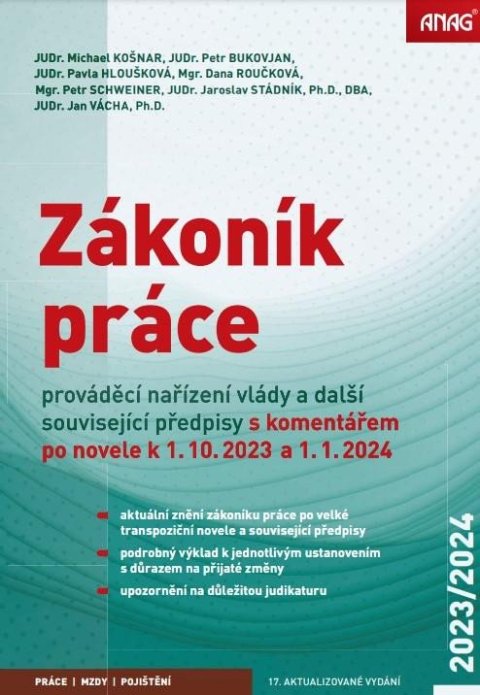 Stádník Jaroslav: Zákoník práce, prováděcí nařízení vlády a další související předpisy s kome