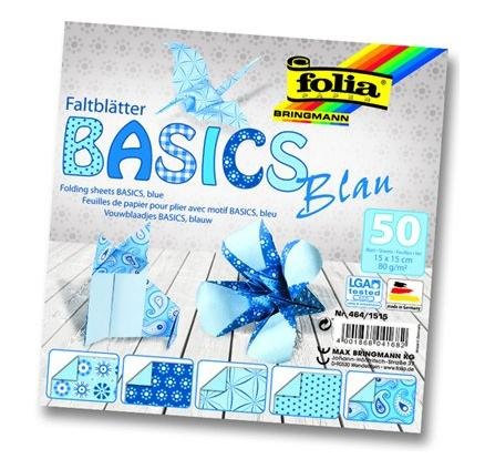 neuveden: Folia Origami papíry na skládání 15 x 15 cm - modré 80 g