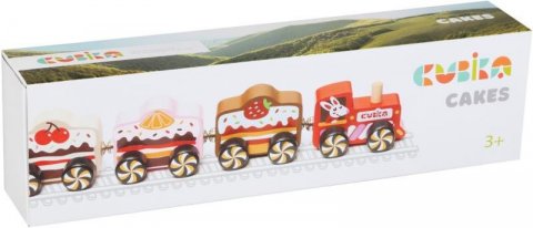 neuveden: CUBIKA 15382 Vlak Cakes - dřevěný vláček s magnety 4 díly