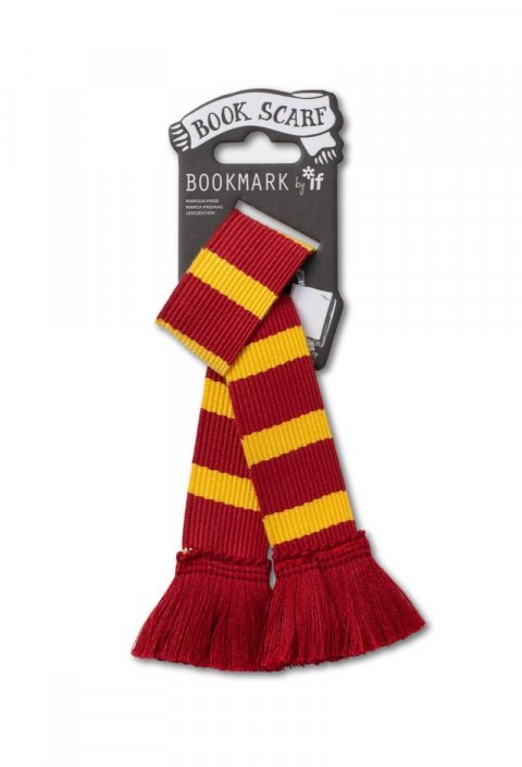 neuveden: Záložka do knihy - šála (červená, žlutá)