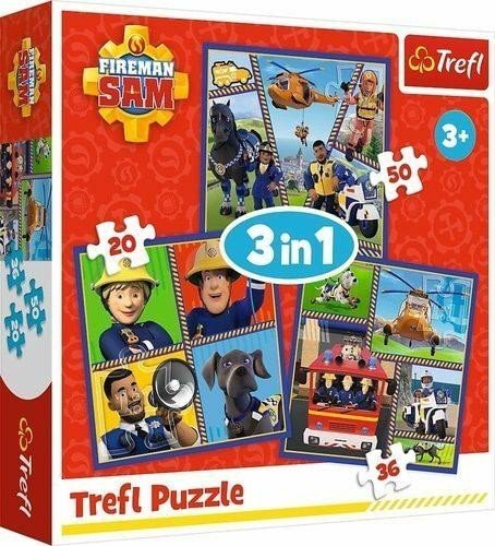 neuveden: Puzzle Požárník Sam: Samův den 3v1 (20,36,50 dílků)