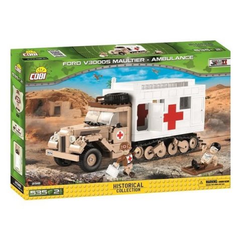 neuveden: Stavebnice COBI II WW Ford V3000S Maultier Ambulance, 535 kostek, 2 f