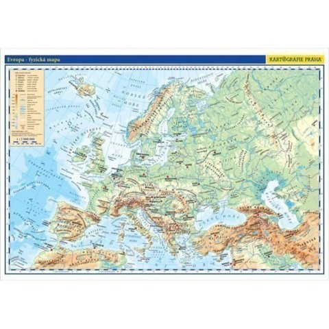 neuveden: Evropa - školní fyzická nástěnná mapa, 136x96 cm/1:5 mil.