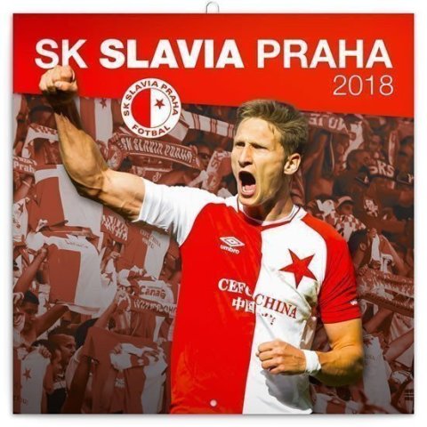 neuveden: Kalendář poznámkový 2018 - SK Slavia Praha, 30 x 30 cm