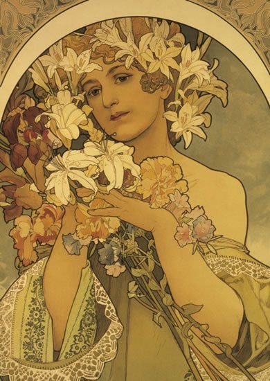 neuveden: Pohled Alfons Mucha – Flower, krátký