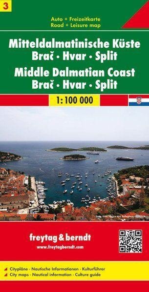 neuveden: AK 0705 Pobřeží střední Dalmácie, Brač, Hvar, Split 1:100 000 (Chorvatsko L