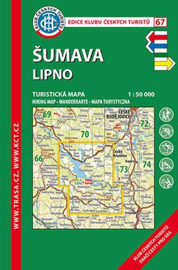 neuveden: KČT 67 Šumava Lipno 1:50 000 Turistická mapa