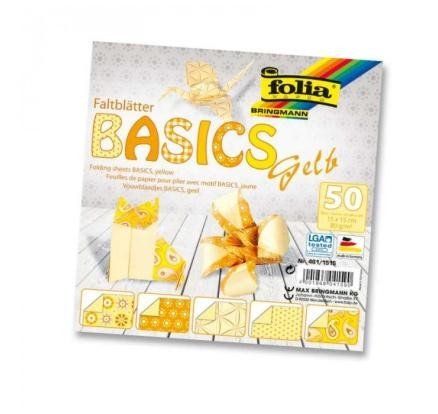 neuveden: Folia Origami papíry na skládání 10 x 10 cm - žluté 80 g