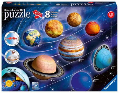 neuveden: Puzzle 3D Planetární soustava 522 dílků
