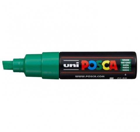 neuveden: Posca akrylový popisovač PC-8K, 8 mm, zelená (se širokým, seříznutým hrotem