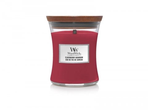 neuveden: WoodWick Elderberry Bourbon svíčka váza 275g